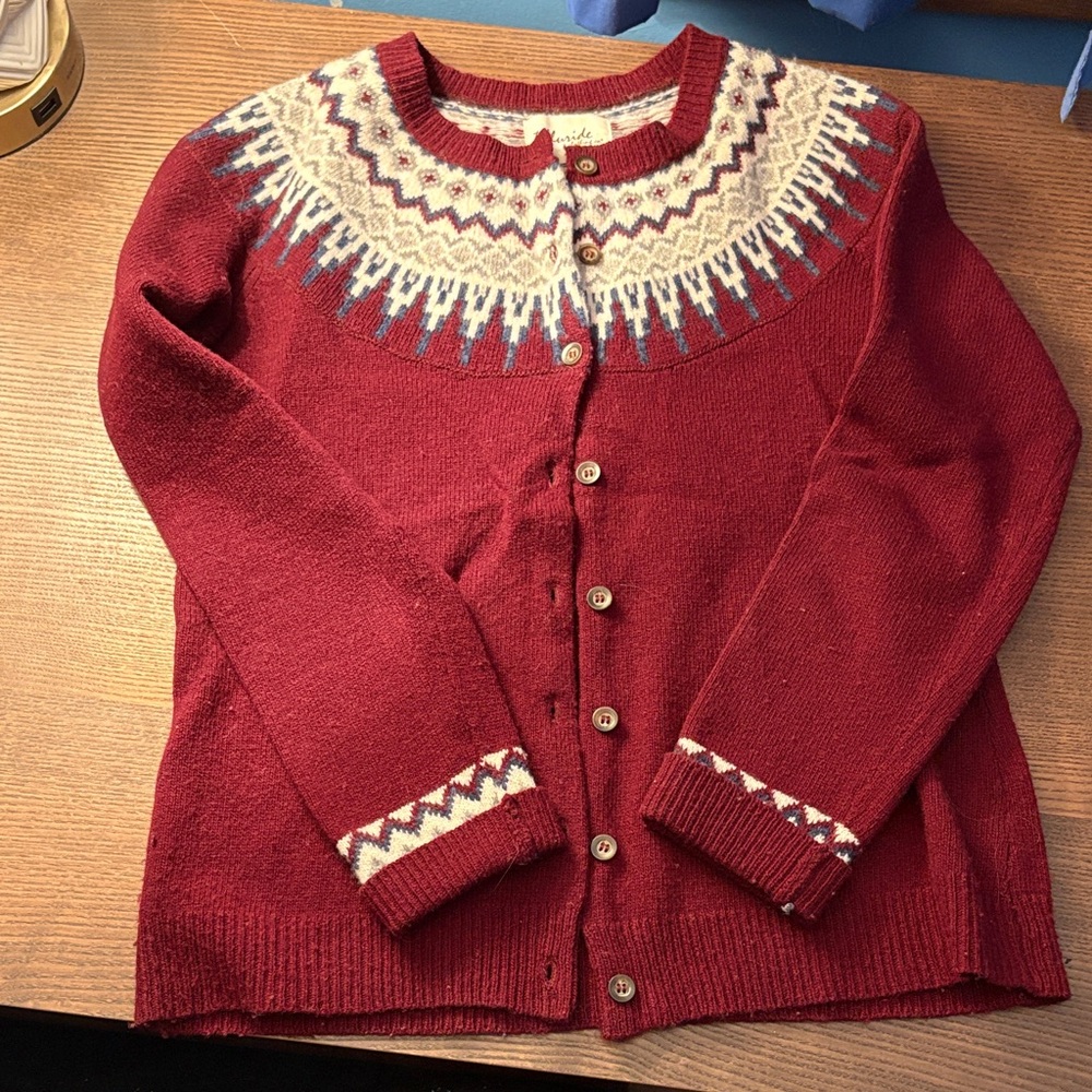 Women's maroon Patterned Sweater